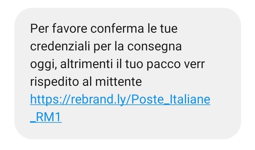 Codici: il “pacco” in un SMS, occhio al finto messaggio di Poste Italiane